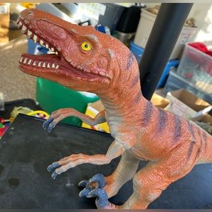 Large  20” Velociraptor 2014 Large Rubber Dinosaur toy figure